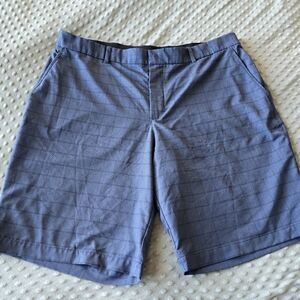 Nike Golf Dri-Fit Performance Shorts Blue Grid Pattern Sz 42.